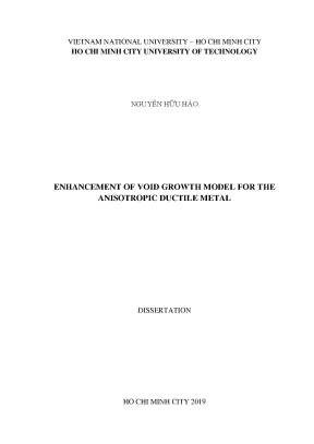 Luận văn thạc sĩ kỹ thuật cơ khí enhancement of void growth model for the anisotropic ductile metal