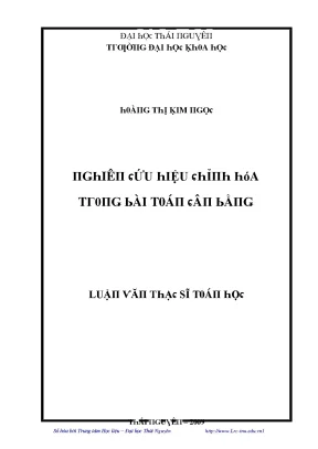 Luận văn nghiên cứu hiệu chỉnh hóa trong bài toán cân bằng