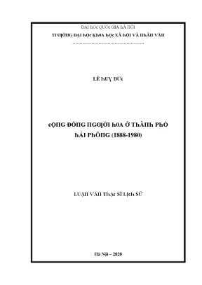 Luận văn cộng đồng người hoa ở thành phố hải phòng 1888 1980