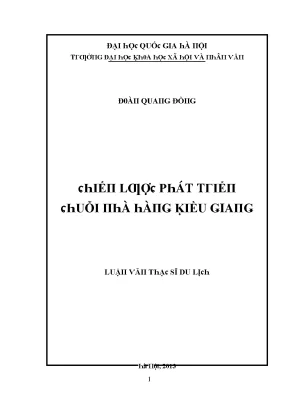 Luận văn chiến lược phát triển chuỗi nhà hàng kiều giang