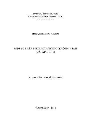 Luận văn một số phép biến hình trong không gian và áp dụng