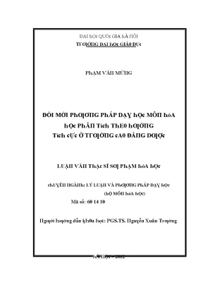 Luận văn đổi mới phương pháp dạy học môn hóa học phân tích theo hướng tích cực ở trường cao đẳng dược