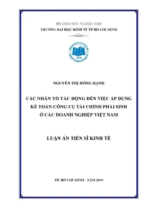 Luận văn các nhân tố tác động đến việc áp dụng kế toán công cụ tài chính phái sinh ở các doanh nghiệp việt nam