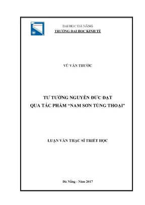 Luận văn tư tưởng nguyên đức đạt qua tác phẩm nam sơn tùng thoại