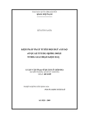 Luận văn biện pháp phát triển đội ngũ cán bộ cơ quan trung ương đoàn trong giai đoạn hiện nay