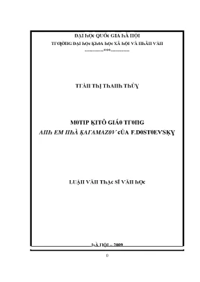 Luận văn motip kitô giáo trong anh em nhà karamazov của f dostoevsky