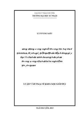Luận văn ứng dụng công nghệ thông tin hỗ trợ kiểm tra đánh giá kết quả học tập lượng giác lớp 11 của học sinh trung học phổ thông bằng câu hỏi trắc nghiệm khách quan