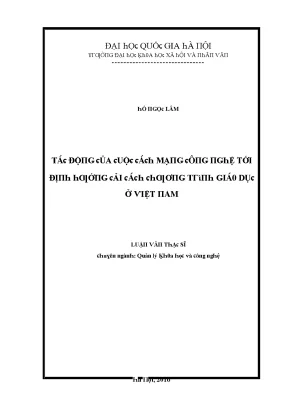 Luận văn tác động của cuộc cách mạng công nghệ tới định hướng cải cách chương trình giáo dục ở việt nam