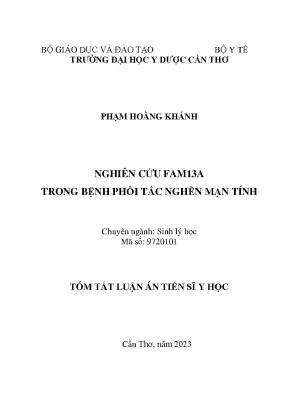 Tóm tắt luận án tiến sĩ y học nghiên cứu fam13a trong bệnh phổi tắc nghẽn mạn tính