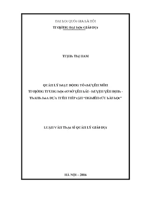 Luận văn quản lý hoạt động tổ chuyên môn trường trung học cơ sở yên bái huyện yên định thanh hóa dựa trên tiếp cận nghiên cứu bài học