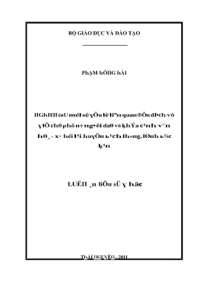 Luận văn nghiên cứu một số yếu tố liên quan đến dịch vụ y tế cho phụ nữ người dao về khía cạnh văn hóa xã hội tại huyện bạch thông tỉnh bắc kạn