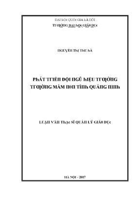 Luận văn phát triển đội ngũ hiệu trưởng trường mầm non tỉnh quảng ninh