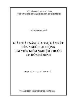 Luận văn giải pháp nâng cao sự gắn kết của người lao động tại viện kiểm nghiệm thuốc tp hồ chí minh
