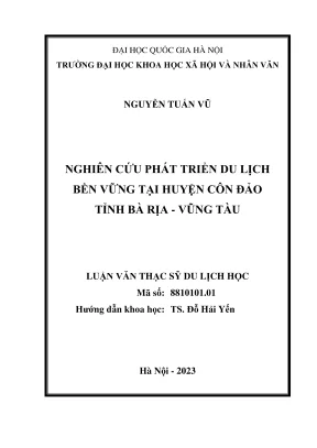 Luận văn thạc sĩ du lịch nghiên cứu phát triển du lịch bền vững huyện côn đảo tỉnh bà rịa vũng tàu