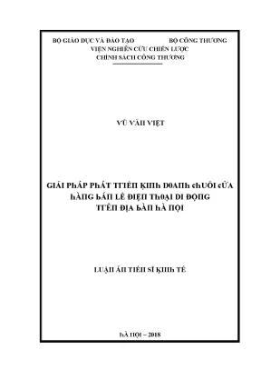 Luận văn giải pháp phát triển kinh doanh chuỗi cửa hàng bán lẻ điện thoại di động trên địa bàn hà nội