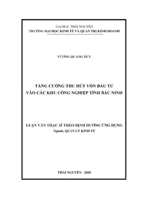 Luận văn tăng cường thu hút vốn đầu tư vào các khu công nghiệp tỉnh bắc ninh