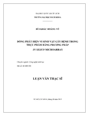 Luận văn thạc sĩ công nghệ sinh học đồng phát hiện vi sinh vật gây bệnh trong thực phẩm bằng phương pháp in silico microarray