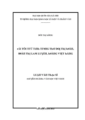 Luận văn cái tôi trữ tình trong thơ dư thị hoàn đoàn thị lam luyến hoàng việt hằng