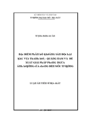 Luận văn đặc điểm phân bố khoáng sản độc hại khu vực thanh hóa quảng nam và đề xuất giải pháp phòng ngừa ảnh hưởng của chúng đến môi trường