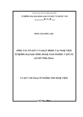 Luận văn công tác tổ chức và hoạt động tại thư viện trường đại học công nghệ giao thông vận tải