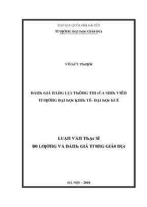 Luận văn đánh giá năng lực thông tin của sinh viên trường đại học kinh tế đại học huế