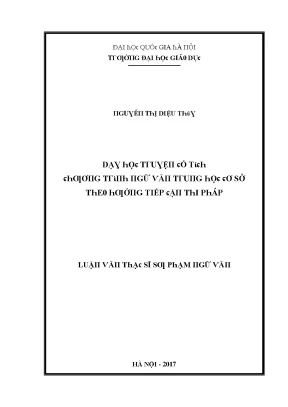 Luận văn dạy học truyện cổ tích bậc trung học cơ sở theo hướng tiếp cận thi pháp