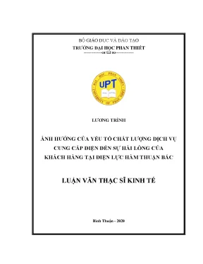 Ảnh hưởng của yếu tố chất lượng dịch vụ cung cấp điện đến sự hài lòng của khách hàng tại điện lực hàm thuận bắc