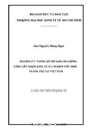 Luận văn nghiên cứu thống kê mô hình đo lường lòng yêu nước kinh tế của người tiêu dùng thành thị tại việt nam