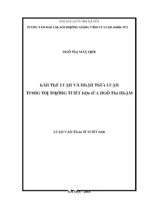 Luận văn bản thể luận và nhận thức luận trong tư tưởng triết học ngô thì nhậm