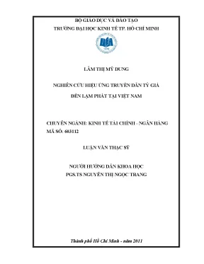 Luận văn nghiên cứu hiệu ứng truyền dẫn tỷ giá đến lạm phát tại việt nam luận văn thạc sĩ