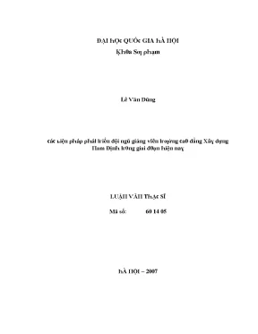 Luận văn các biện pháp phát triển đội ngũ giảng viên trường cao đẳng xây dựng nam định trong giai đoạn hiện nay