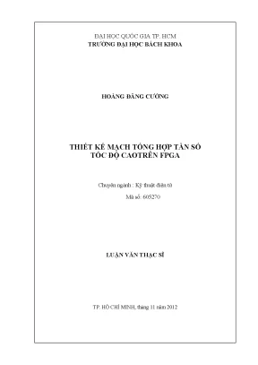 Luận văn thạc sĩ kỹ thuật điện tử thiết kế mạch tổng hợp tần số tốc độ cao trên fpga