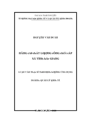 Luận văn nâng cao chất lượng công chức cấp xã tỉnh bắc giang