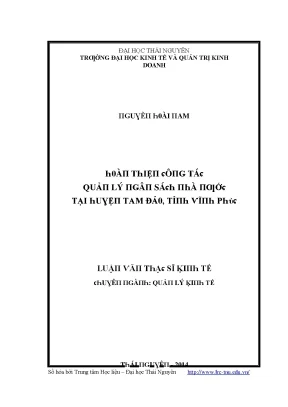 Luận văn hoàn thiện công tác quản lý nhà nước tại huyện tam đảo tỉnh vĩnh phúc