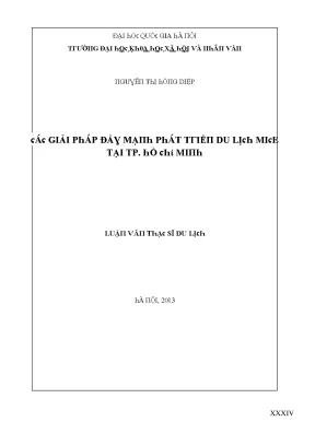 Luận văn các giải pháp đẩy mạnh phát triển du lịch mice tại tp hồ chí minh