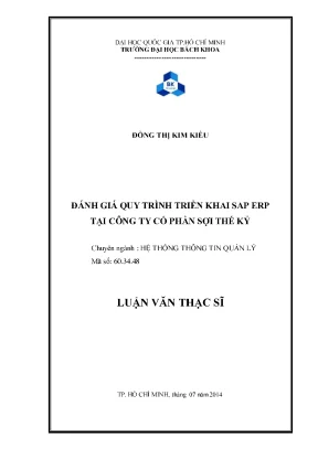 Luận văn thạc sĩ hệ thống thông tin quản lý đánh giá quy trình triển khai sap erp tại công ty cổ phần sợi thế kỷ