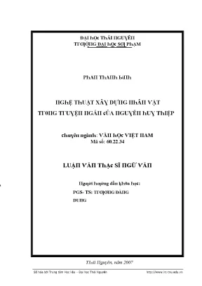 Luận văn nghệ thuật xây dựng nhân vật trong truyện ngắn của nguyễn huy thiệp
