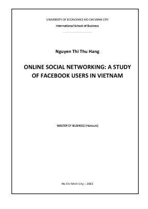 Luận văn online social networking a study of facebook users in vietnam