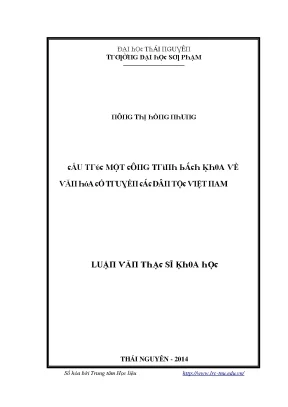 Luận văn cấu trúc một công trình bách khoa về văn hóa cổ truyền các dân tộc việt nam