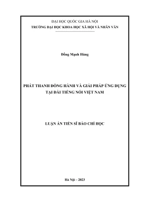 Luận văn thạc sĩ báo chí học phát thanh đồng hành và giải pháp ứng dụng tại đài tiếng nói việt nam