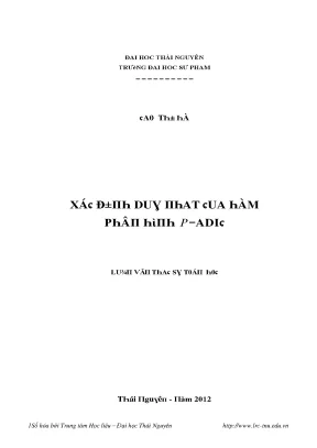 Luận văn xác định duy nhất của hàm phân hình p adic