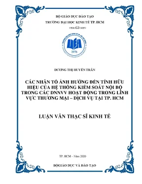 Luận văn các nhân tố ảnh hưởng đến tính hữu hiệu của hệ thống kiểm soát nội bộ trong các dnnvv hoạt động trong lĩnh vực thương mại dịch vụ tại tp hcm
