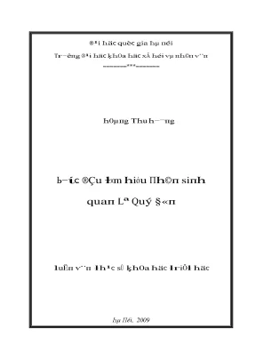 Luận văn bước đầu tìm hiểu nhân sinh quan lê quý đôn