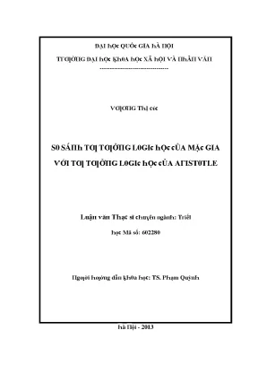 Luận văn so sánh tư tưởng logic học của mặc gia với tư tưởng logic học của aristotle