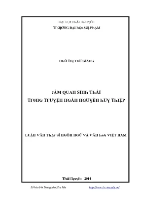 Luận văn cảm quan sinh thái trong truyện ngắn nguyễn huy thiệp