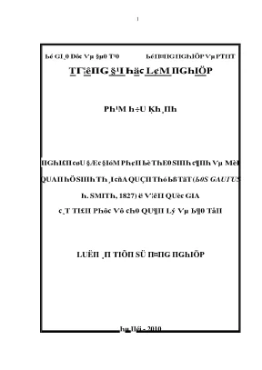 Luận văn nghiên cứu đặc điểm phân bố theo sinh cảnh và mối quan hệ sinh thái của quần thể loài bò tót bos gaurus h smith 1827 ở vườn quốc gia cát tiên phục vụ cho quản lý và bảo tồn