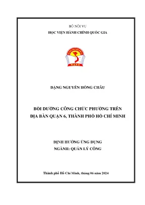 Luận văn thạc sỹ bồi dưỡng công chức phường trên địa bàn quận 6 thành phố hồ chí minh