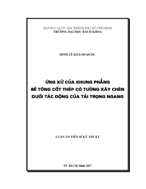 Luận án tiến sĩ kỹ thuật xây dựng ứng xử của khung phẳng bê tông cốt thép có tường xây chèn dưới tác động của tải trọng ngang