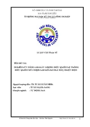 Luận văn nghiên cứu nâng cao chất lượng điều khiển hệ thống điều khiển mức nước bao hơi cho nhà máy nhiệt điện