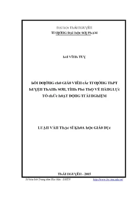 Luận văn bồi dưỡng cho giáo viên các trường thpt huyện thanh sơn tỉnh phú thọ về năng lực tổ chức hoạt động trải nghiệm
